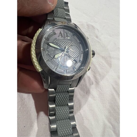 Armani Exchange AX1385 Men’s Chronograph Watch Black Dial Sport A|X Stainless - Picture 4 of 10